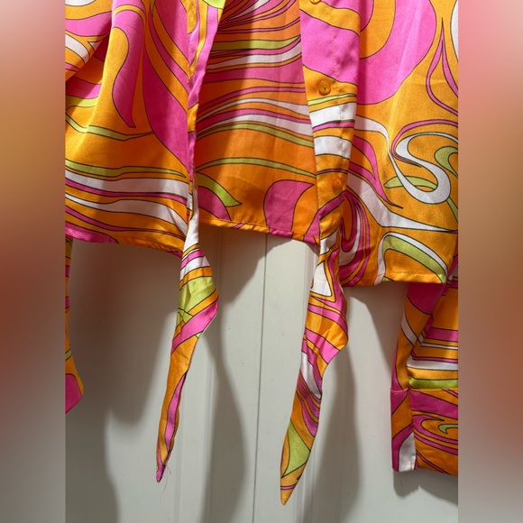 Colour Block Printed Blouse Size S NWOT - Picture 6 of 6